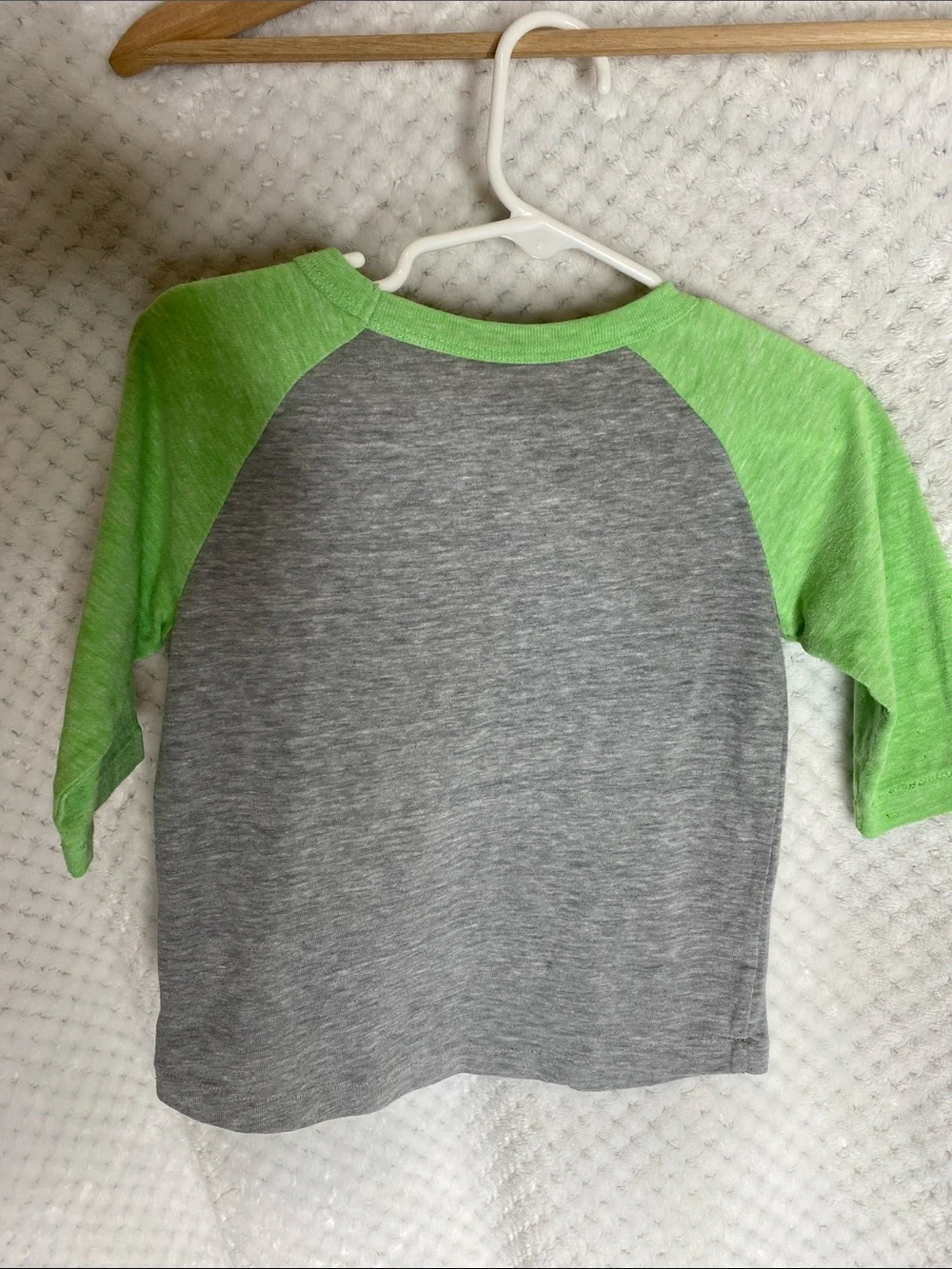 baby GAP vintage Raglan Style Tee Gray & Bright Green